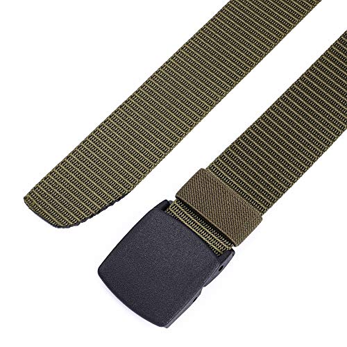 Mile High Life | Nylon Web Belt | Outdoor Military Belt | TSA Safe Buckle Plastic/Metal - color: Olive