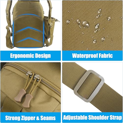 OROOTL Fishing Backpack Tackle Bag with Rod Holder Waterproof Fishing Sling Bag Storage Backpack Ideal Gifts for Men, Large - style: Large