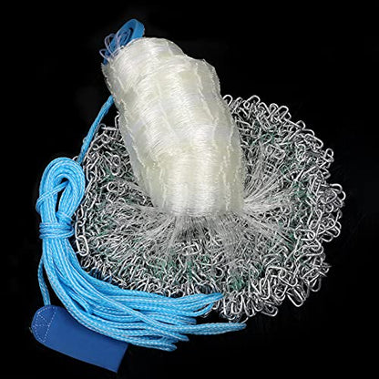 Lucky Monet 10/12/13.3/15ft Radius Large American Saltwater Fishing Cast Net for Bait Trap Fish, Easy Throw Thicken Nylon Line w/Upgraded Steel Chain Sinker, 5/8 Inches Mesh Size - size: 13.3FT Radius