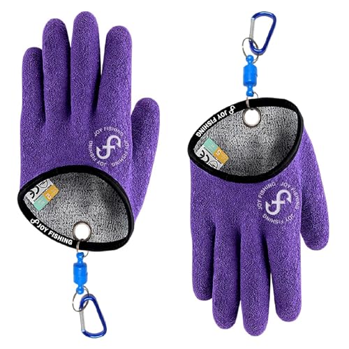Fishing Gloves with Magnet Release - Non-Slip, Professional, Puncture Proof, Fish Handling - color: Left and right