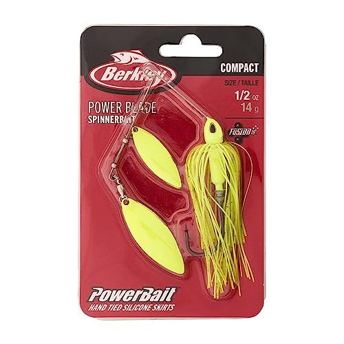 Berkley Power Blade Compact Fishing Spinnerbaits - color: Chartreuse/Chartreuse + Chartreuse, size: 1/2 oz - Willow Willow