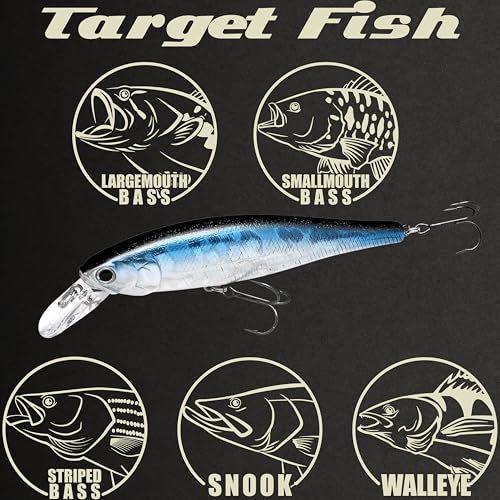 LUCKY CRAFT Pointer 100SP, Jerkbait Side by Side Action Tournament Winning Perfect Wobbling Freshwater Lake Bass Fishing Champion Bait - color: Aurora Black