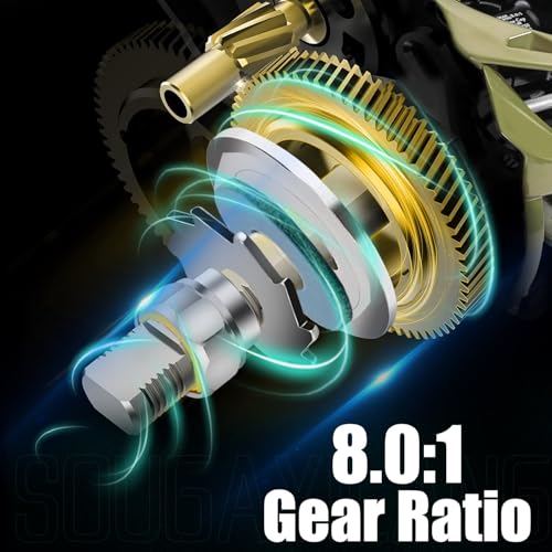 Sougayilang Baitcaster Combo, 30Ton+24Ton Graphite 2-Piece Blanks Casting Fishing Rod,SuperPolymer Handle,“S” Style Hook Keeper with Camo Baitcasting Reel - color: Camo 762-Right Hand