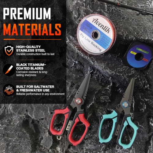 Eupheng 6.5" Pro Multifunction Fishing Scissors for Braided Line Mono Fluorocarbon wire lines,Dual Serrated Titanium Blades Non-Slip Grip Fishing Shears Enlarged Finger Holes with Bottle Opener - style: 6.5in Red Scissors