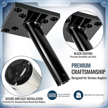 Gimbal Mount Aluminum Rod Holders Mount Marine Holder for Downriggers Boat Fishing Trolling Rod Support Heavy Duty Corrosion Resistant Secure Installation Offshore Use