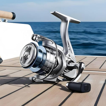 Spinner Reels Ultra Smooth Metal | Metal Reel Fishing for Bass Trout Catfish Saltwater Shore Pier River Stream Pond