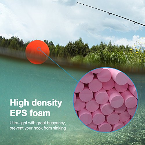 100Pcs Fishing Floats Balls, Foam Fishing Bobbers Buoyancy Ball Red Pompano Rigs Rig Floats Strike Indicator for Fishing Tackle Accessory 0.5inch (6#)