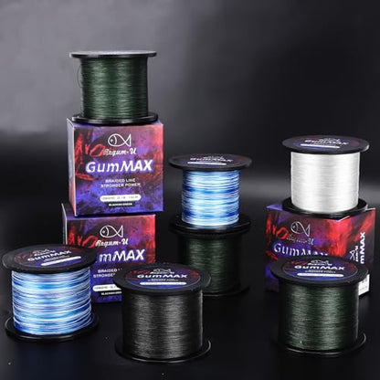 GumMAX 545/1093/1640yds 5-100LB 8X Braided Fishing Line Abrasion Resistant Superline Zero Stretch & Smaller Diameter Confuse & Never Fade in Saltwater and Freshwater - color: Black, size: 545 Yards / 100 LB