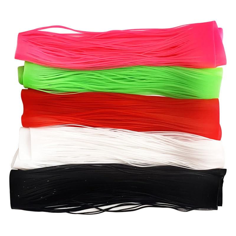 5pcs Fishing Lure Silicone Skirt Layers for DIY Spinner Rubber Jigs Buzzbait Fly Tying Material Streamer Nymph Legs ﻿