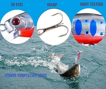 3D Eyes Artificial Crankbait Fishing Lures Kit Jerkbaits for Bass Lures - color: 10pcs minnow lures with bill