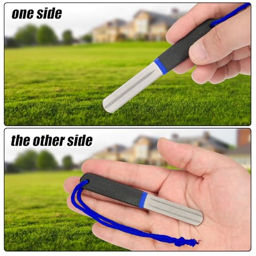 Skylety 2 Pcs Hook Sharpener Hook File for Fishing Diamond File with Handle Portable Double Sided Fine and Medium Grit for Fishing - color: Blue