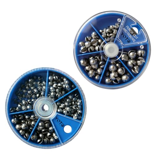 YOTO Fishing Weights Sinkers,230pcs/107pcs Lead Split Shot Weights,Removable Round Fishing Sinkers - style: 230pcs and 107pcs