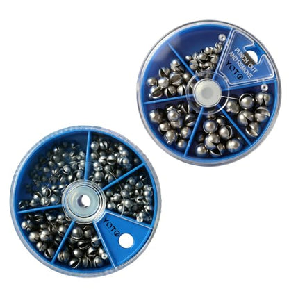 YOTO Fishing Weights Sinkers,230pcs/107pcs Lead Split Shot Weights,Removable Round Fishing Sinkers - style: 230pcs and 107pcs