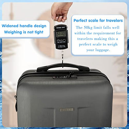 4 Pcs Digital Fish Scale 110lb/ 50kg Weight Capacity Electronic Hanging Scale Portable Dial Fishing Scale with Tape Measure, Hook, Backlit LCD Display Fishing Gifts for Men Women Postal Luggage Bag