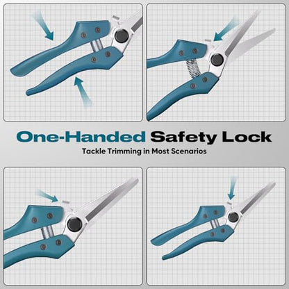 GARTOL 8" Scissors All Purpose Heavy Duty, Ultra sharp Tin Snips with Cable Notch, Finely Serrated Angled-Blades - Industrial Scissors for Carpet, Cardboard, Sheet Metal, Leather, Insulation, Wires - style: HC017