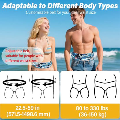 Automatic Inflatable Belt Pack Water Sports Jacket Waist Belt PFD for SUP Paddleboarding Fishing Boating Kayaking（fit 80-330 lbs） (Blue camouflage) - color: Blue camouflage