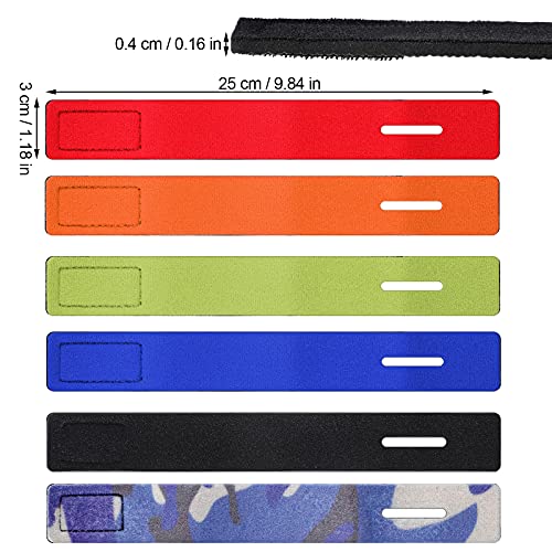 Sumind 12 Pcs Fishing Rod Straps Ties, Fishing Pole Belts Stretchy Straps, Elastic Tackle Ties Cable Holders Fit for Casting Rods, Spinning and Fly - color: Lovely Color