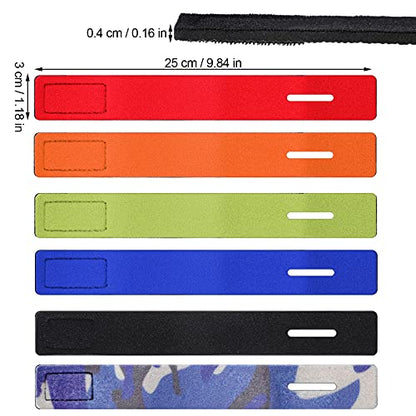 Sumind 12 Pcs Fishing Rod Straps Ties, Fishing Pole Belts Stretchy Straps, Elastic Tackle Ties Cable Holders Fit for Casting Rods, Spinning and Fly - color: Lovely Color