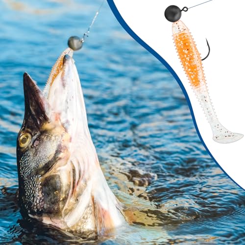 Syosisny 54PCS Soft Paddle Tail Swimbaits, 6 Vibrant Colors Fishing Lures, Versatile Bait for Freshwater Saltwater, Bass Trout Walleye Pike Crappie Fishing Tackle