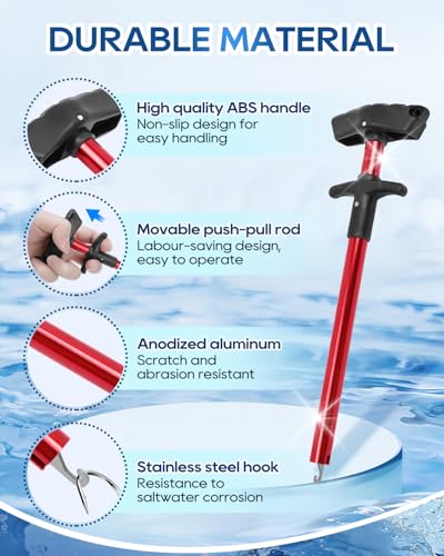 UCEC Fish Hook Remover Tool, Dehooker Tool Fishing, Squeeze-Out Hook Remover Tool Fishing, Fast Decoupling Securely, Pro Fishing Hook Remover Extractor, Aluminum Easy Reach and Portable, 2Pcs - size: Large & Small