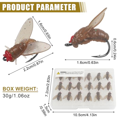 Bionic Fly Fishing Bait,18pcs/36pcs Trout Jig Swimbait Fly Hook Soft Bait Dry Flies Fly Fishing Lures Assortment Kit Attractant Fishing Gear Artificial Fishing Lure Panfish Lure Set - color: Browm-36PCS