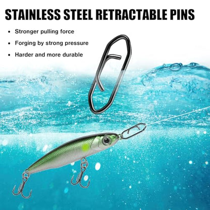 Speed Clips for Fishing Lures, Fishing Speed Clips, Fishing Snaps Saltwater, Freshwater Stainless Steel, Fishing Quick Clips, Fishing Clips Quick Change - color: Large
