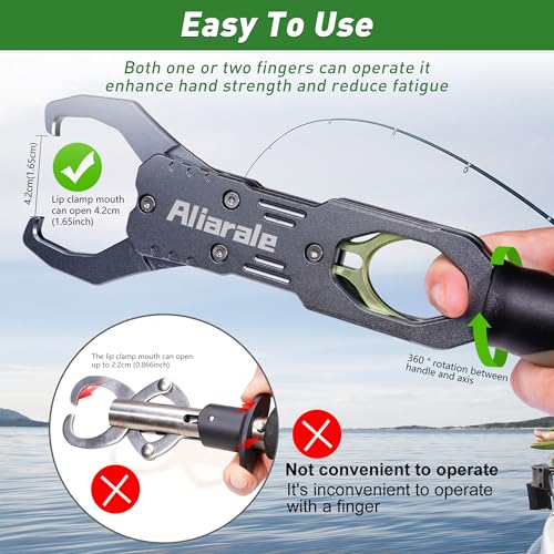Fishing Pliers,Fish Lip Gripper & Scale Combo - Saltwater Resistant Fishing Tools Kit,Multitool Hook Remover and Split Ring Pliers with Sheath,Fishing Gear,Fishing Gifts for Men - size: Gripper + Pliers