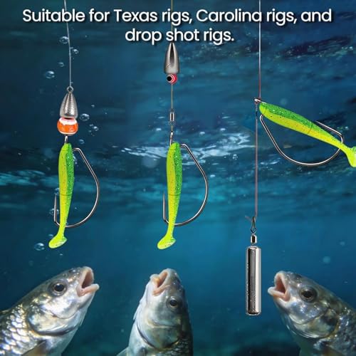 FishTrip 50/100/120pcs EWG Hooks for Bass Fishing Hooks, Extra Wide Gap Offset Worm Hook Texas Rig Fish Hooks for Bass Trout Freshwater Saltwater #4 #2 #1 1/0 2/0 3/0 4/0 5/0 - size: 2#_100pcs