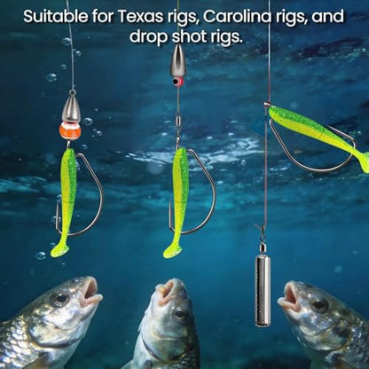FishTrip 50/100/120pcs EWG Hooks for Bass Fishing Hooks, Extra Wide Gap Offset Worm Hook Texas Rig Fish Hooks for Bass Trout Freshwater Saltwater #4 #2 #1 1/0 2/0 3/0 4/0 5/0 - size: 1/0_50pcs