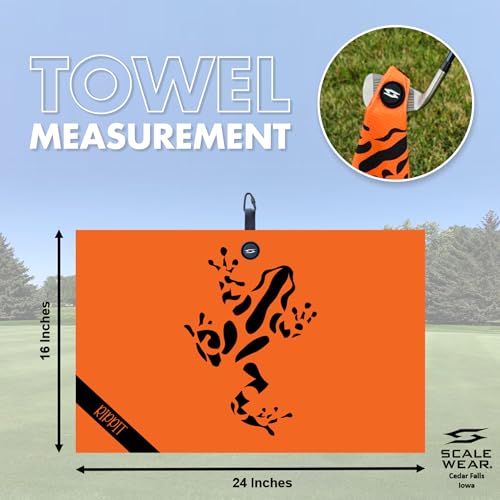 Rippit Magnetic Waffle Golf Towel – Large 16"x24" Microfiber Golf Club Ball Magnet Clip to Hang on Bag Cart Strong Premium Strength Ultra Absorbent Gear Men Gift (Rippit Orange) - color: Rippit Orange