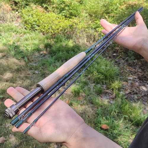 Aventik Troutflow Fly Fishing Rod, 9FT 5wt 8wt, Japan Toray 46T Carbon Fiber Fast Action 4-Piece Fly Rod with Travel Tube, Portable Performance Rod for Trout Bass - size: 9'0'' LW5, style: Rod With Extra Tip