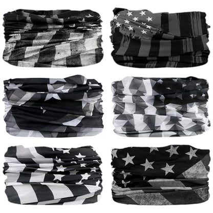 Neck Gaiter for Men Women Headwear Bandana Head Wrap Face Scarf Mask Cover Warmer Balaclava-Seamless & Versatile - color: A-6pcs-flag 3