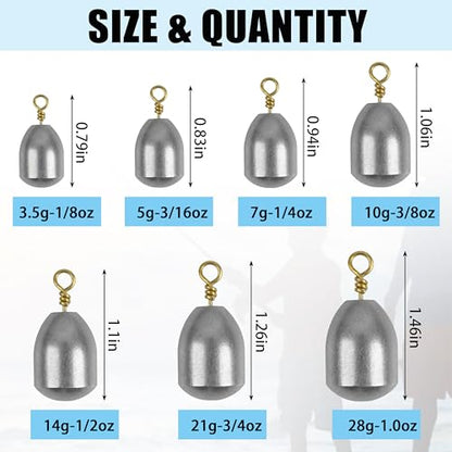Fishing Weight Sinker,Bass Casting Sinker Weight Bell Sinker Iron Fishing Weight Sinker with Ring Water Drop Sinker Weight for Saltwater Freshwater Fishing, Silver - size: 1/4 oz - 25 pack