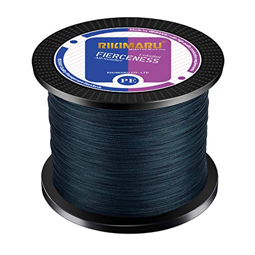 RIKIMARU Braided Fishing Line Abrasion Resistant Superline Zero Stretch&Low Memory Extra Thin Diameter 327-1094 Yds, 4-180LB - color: Dark Gray, size: 327 Yds/0.35mm(8 Strands)/50LB