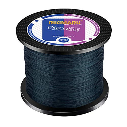 RIKIMARU Braided Fishing Line Abrasion Resistant Superline Zero Stretch&Low Memory Extra Thin Diameter 327-1094 Yds, 4-180LB - color: Dark Gray, size: 327 Yds/0.60mm(8 Strands)/150LB