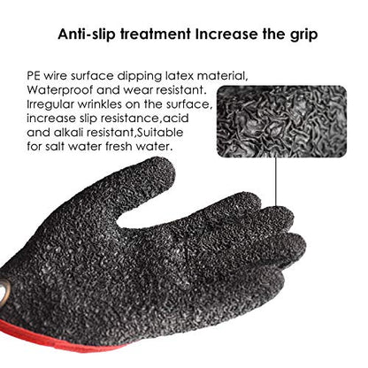 SF Fly Fishing Puncture Proof Gloves with Magnet Release Waterproof Fish Landing Glove Professional - color: Left Hand
