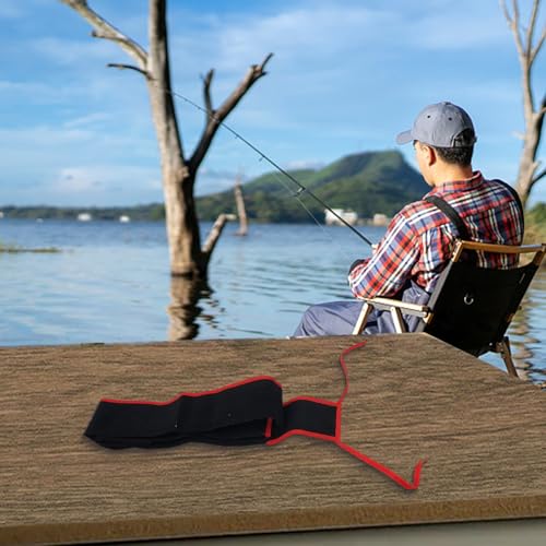 Oxford Cloth Fishing Rod Case with Soft Flannelette Lining, Scratch-Proof Protective Sleeve Bag for Most Poles, Lightweight Portable Storage Sock with Top Rope Fixation,Black