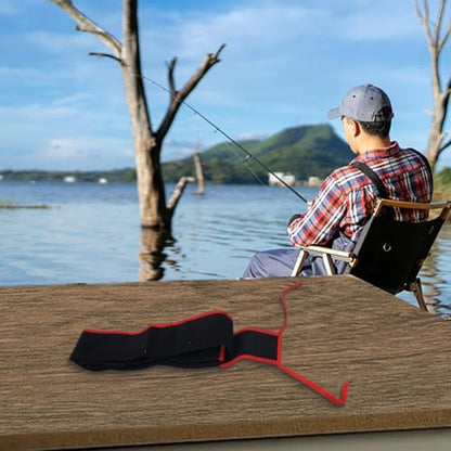 Oxford Cloth Fishing Rod Case with Soft Flannelette Lining, Scratch-Proof Protective Sleeve Bag for Most Poles, Lightweight Portable Storage Sock with Top Rope Fixation,Black