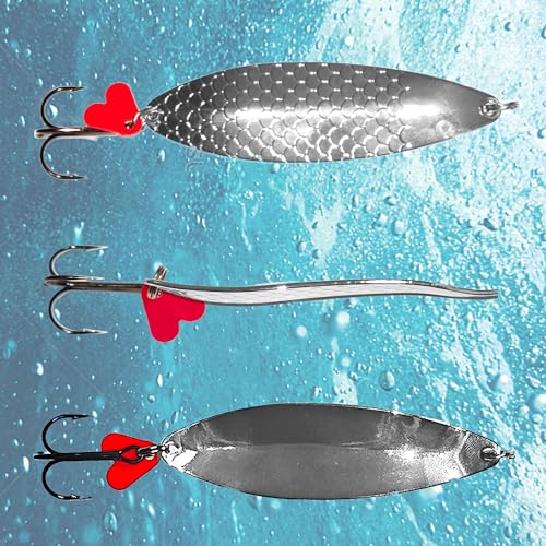 Fishing Lures for Saltwater/Freshwater, Metal Trout Lures for Bass Walleye Pike, 5g Fishing Spoon with Single Hook - color: FS03