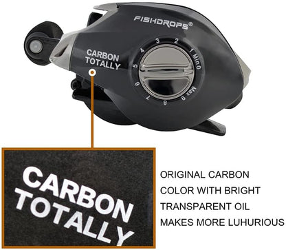 FISHDROPS Baitcasting Reels, 17+1BB Magnetic/Centrifugal Brake Systems Baitcaster Reel, High-Speed Gear Ratio 7.0 Ultra Smooth Low Profile Baitcast Fishing Reel - color: Dual Brake-Right CT