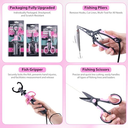 Goture Pink Fishing Rod and Reel Combo - ML Action Spinning Reel Pole with Shimmering Pink Sling Bag - 8FT Telescopic Rod Kit for Starter Travel Saltwater Freshwater - color: Shimmering pink, size: Small bag with 3600 trays, style: Full Fishing Kit(includ
