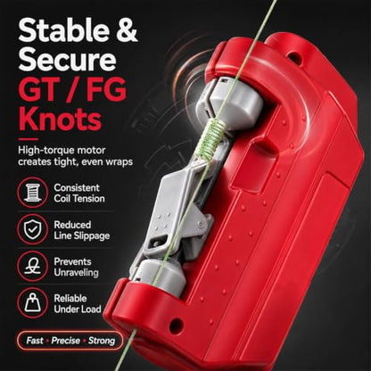 Automatic Fishing Knot Tying Tool, Electric GT FG Knotter Machine, Portable Easy Cast Fishing Line Knot Tying Tool for Anglers, Quick Gear and Tackle Accessories, USB Rechargeable - color: Green
