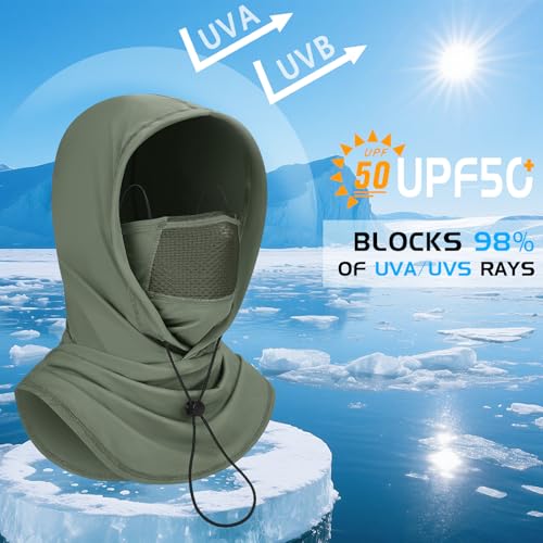 GXCROR Cooling Breathable Balaclava Face Mask Sun UV Protection Hood Shiesty Mask for Cycling Fishing Running - color: Green