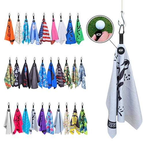 Rippit Magnetic Waffle Golf Towel – Large 16"x24" Microfiber Golf Club Ball Magnet Clip to Hang on Bag Cart Strong Premium Strength Ultra Absorbent Gear Men Gift (Rippit Gray) - color: Rippit Gray