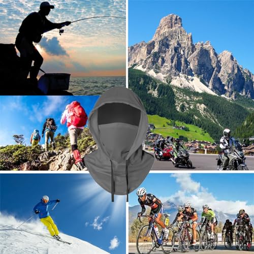 Cooling Balaclava Sun UV Protection Hood Breathable Full Head Mask Face Cover for Men Women Cycling Motorcycle Fishing - color: Dark Gray