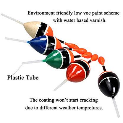 THKFISH Fishing Floats Bobbers Slide Floats Balsa Fishing Bobber Slip Bobbers for Crappie Panfish Trout Bass (1/2oz 2"x5.28") (1/6 1.6"x4.8") 5Pcs - color: Red and Red, size: 1/6 oz 1.6"x4.8" - 5Pcs