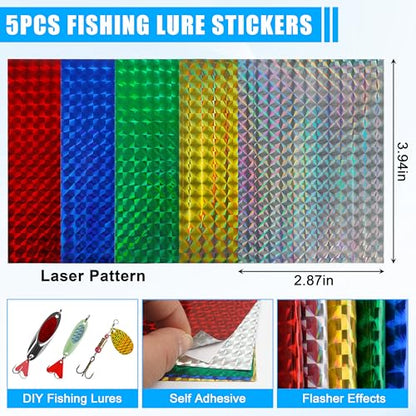 Unpainted Fishing Lures DIY Minnow Kit - 280/363pcs Blank Hard Crankbait Set Pliers Scissors,Treble Hooks,Split Rings,Stickers,3D Eyes for Making Lures DIY Fishing Tackle Kit - color: 363pcs kit