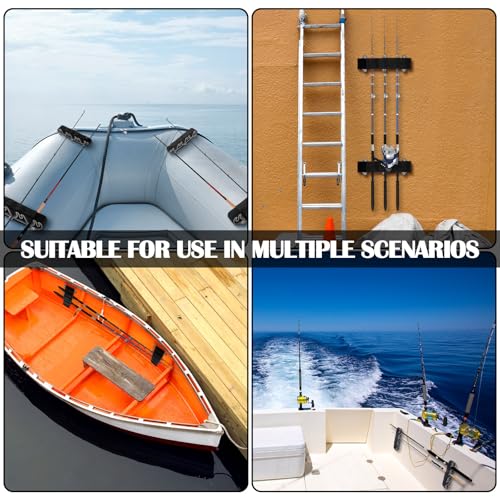 Blueweenly 4 Pcs Vertical Mount Fishing Rod Holders for Boat Vertical Fishing Rod Rack for Storage Pole Strap for Boat Deck