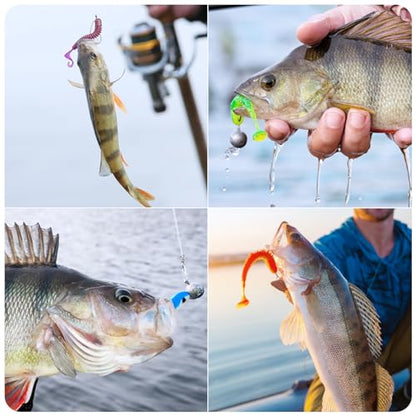 186 Pcs Saltwater Grouper Rigs Carolina Rig Surf Fishing Rigs with Egg Sinkers Hooks Soft Baits, Bottom Rig for Catfish Flounder Grouper Halibut Snapper