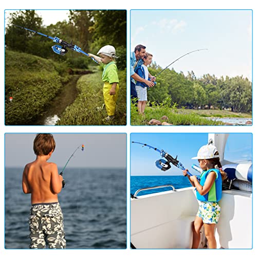 Kids Fishing Rod and Reel Combo Full Kit 1.2m/1.5m Telescopic Casting Rod Pole with Spincast Reel and Hooks Lures Swivels Carry Bag - color: Pink, size: 1.2 m